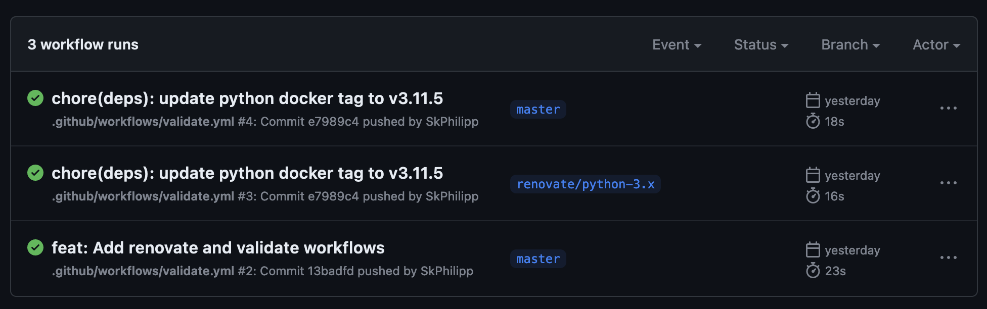 GitHub Actions Validation Workflow